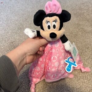 Disney Minnie Mouse Lovey Baby Security Blanket Pacifier Holder NWT